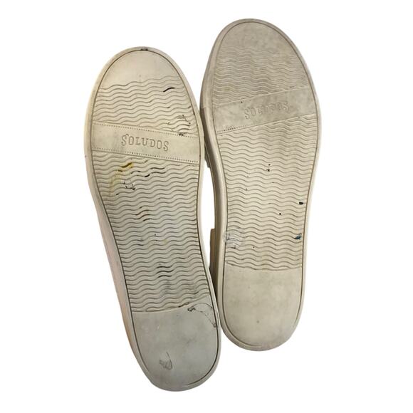 Soludos x Lockhart Embroidery Good Vibes White Leather Rainbow Hippie Shoes Sz 8 - Picture 5 of 16